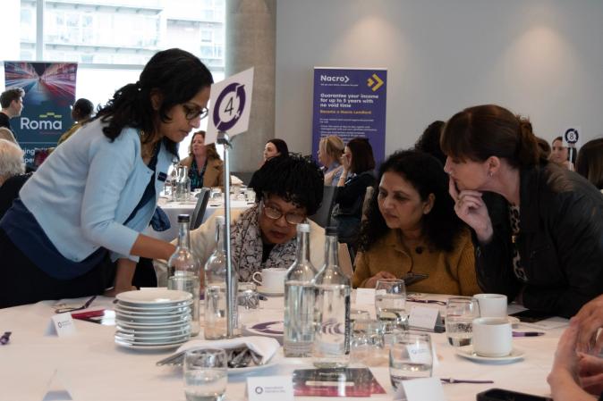 NRLA IWD event NRLA deputy policy director Meera Chindooroy and ladies at table