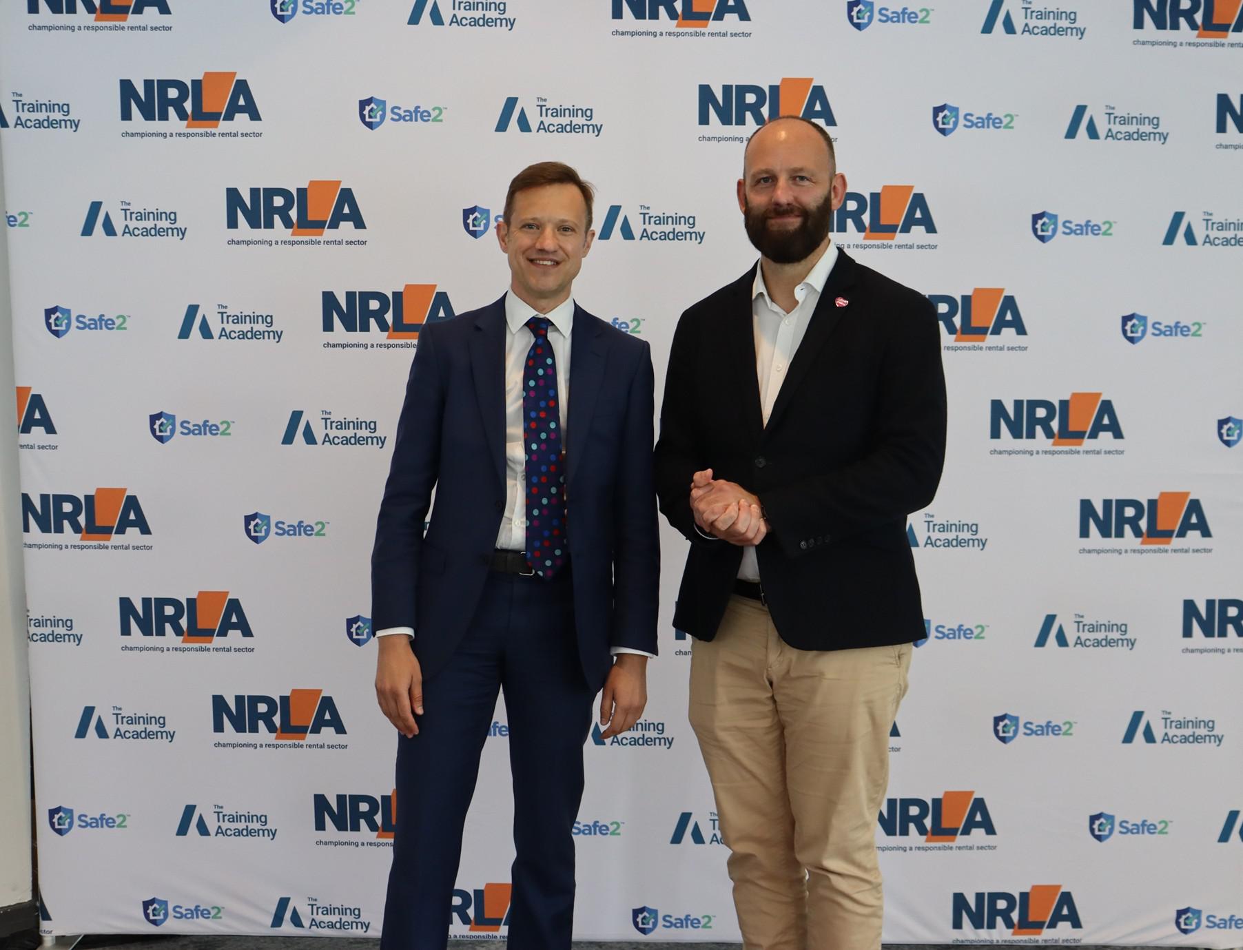 Paul Dennett, Deputy Mayor of Greater Manchester (right) with NRLA chief executive Ben Beadle, at the NRLA On Tour event in Manchester
