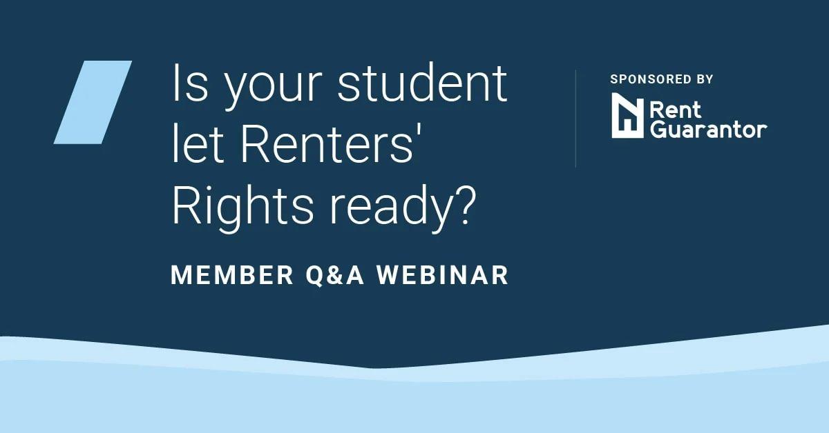 Renters' Rights: Student lets under the microscope in exclusive member webinar