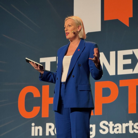 Steph Mcgovern speaking at the UK housing conference 2025
